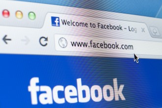 Facebook Homepage Closeup on LCD Screen, Chrome Web Browser